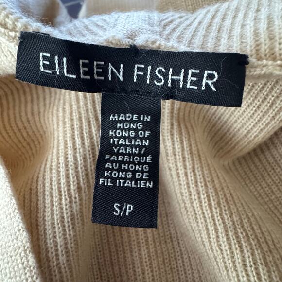 Eileen Fisher Ultrafine Merino Hooded Top Regenerative Wool - Cream NWT Small - Picture 7 of 8